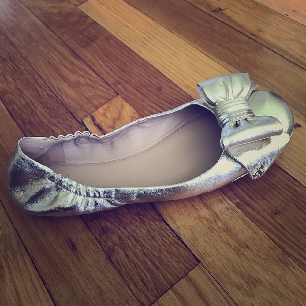Tory Burch Gold Flats